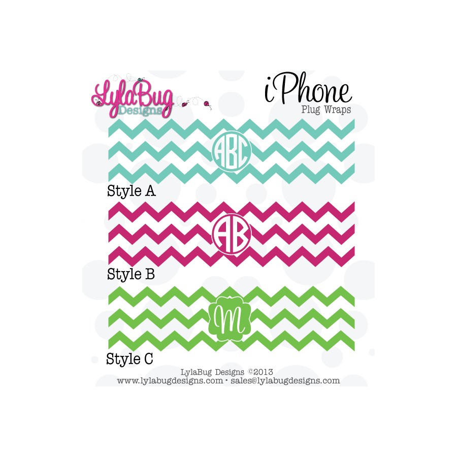 Chevron Monogram iPhone Plug Wrap