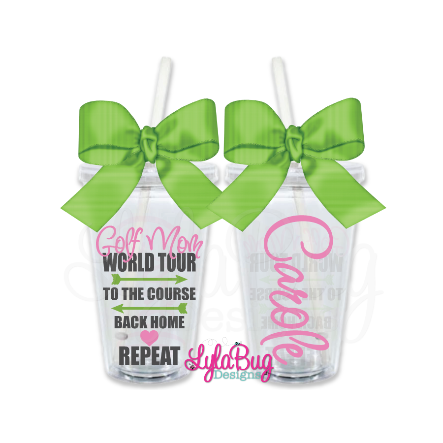 Golf Mom World Tour Personalized Tumbler