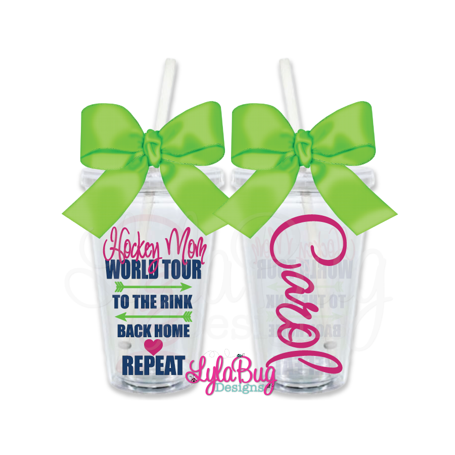 Hockey Mom World Tour Personalized Tumbler