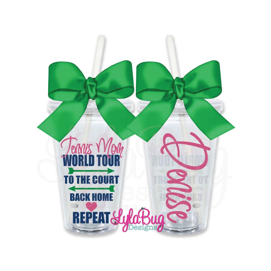 Tennis Mom World Tour Personalized Tumbler