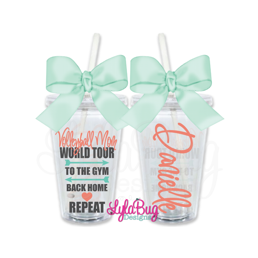 Volleyball Mom World Tour Personalized Tumbler
