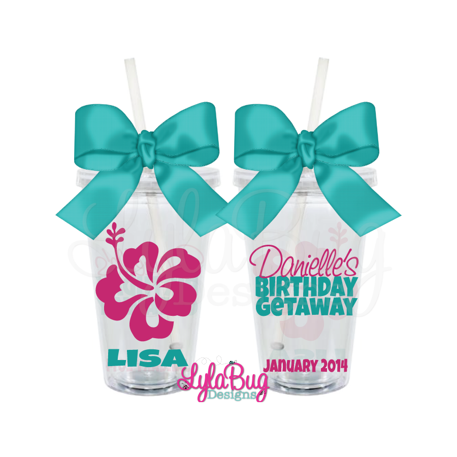 Hibiscus Birthday Tumbler 1