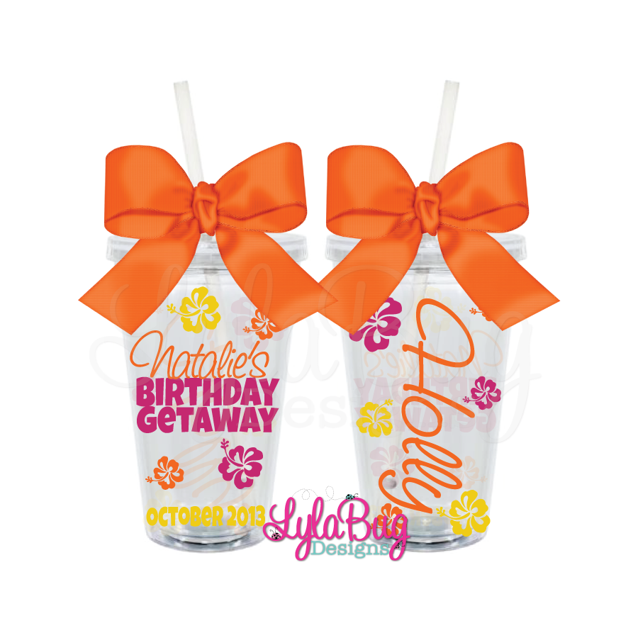 Hibiscus Birthday Tumbler