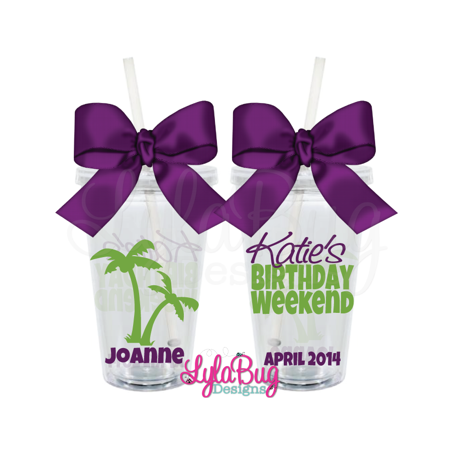 Palm Tree Birthday Tumbler