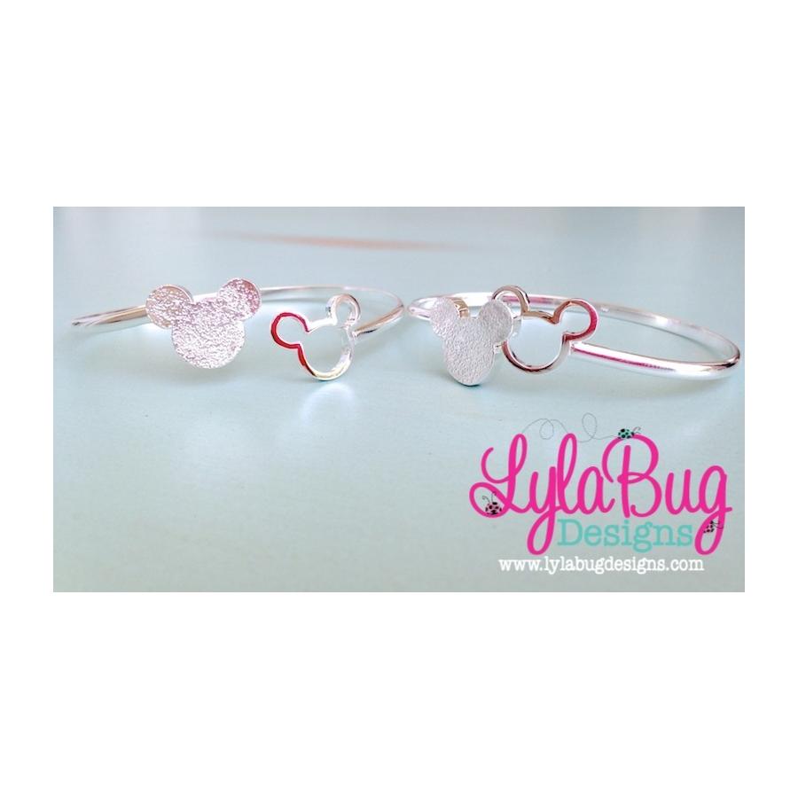 Mouse Ears Silver Bangle
