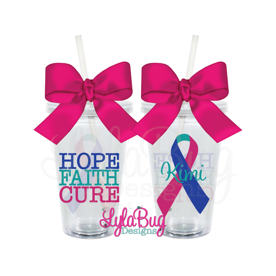 Hope Faith Cure Thyroid Tumbler