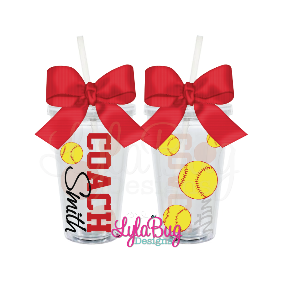 Softball Coach Tumbler LylaBug Designs