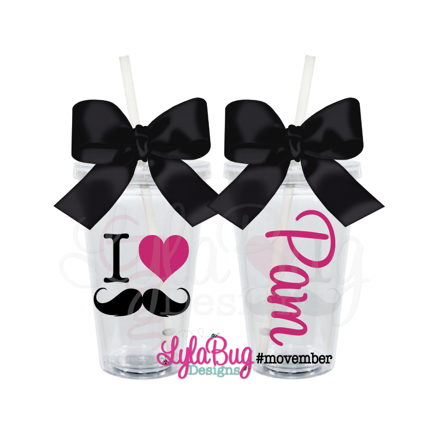 I HEART MUSTACHES Acrylic Tumbler