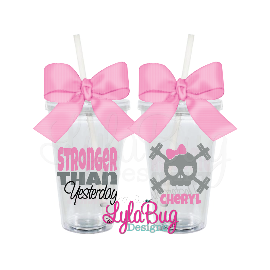Stronger Than Yesterday Skull Tumbler