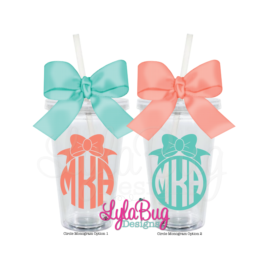 Bow Monogram Tumbler