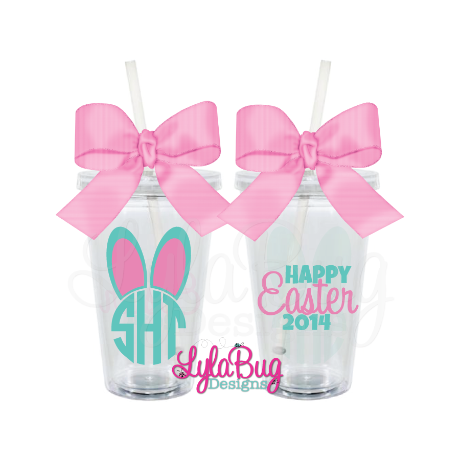 Bunny Monogram Easter Tumbler