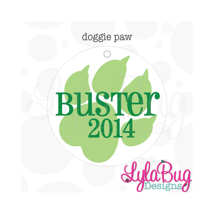 Dog Paw Christmas Ornament