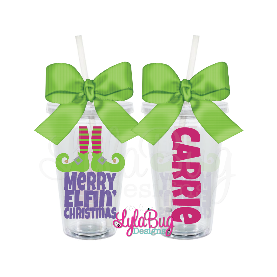 Merry Elfin' Christmas Acrylic Tumbler