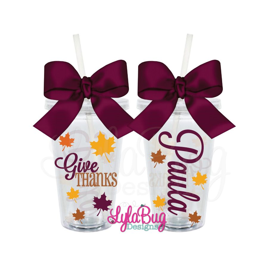 Give Thanks Acrylic Tumbler