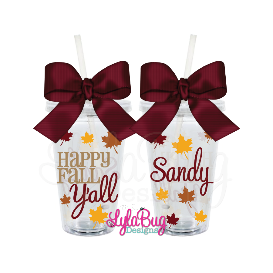 Happy Fall Y'all Acrylic Tumbler