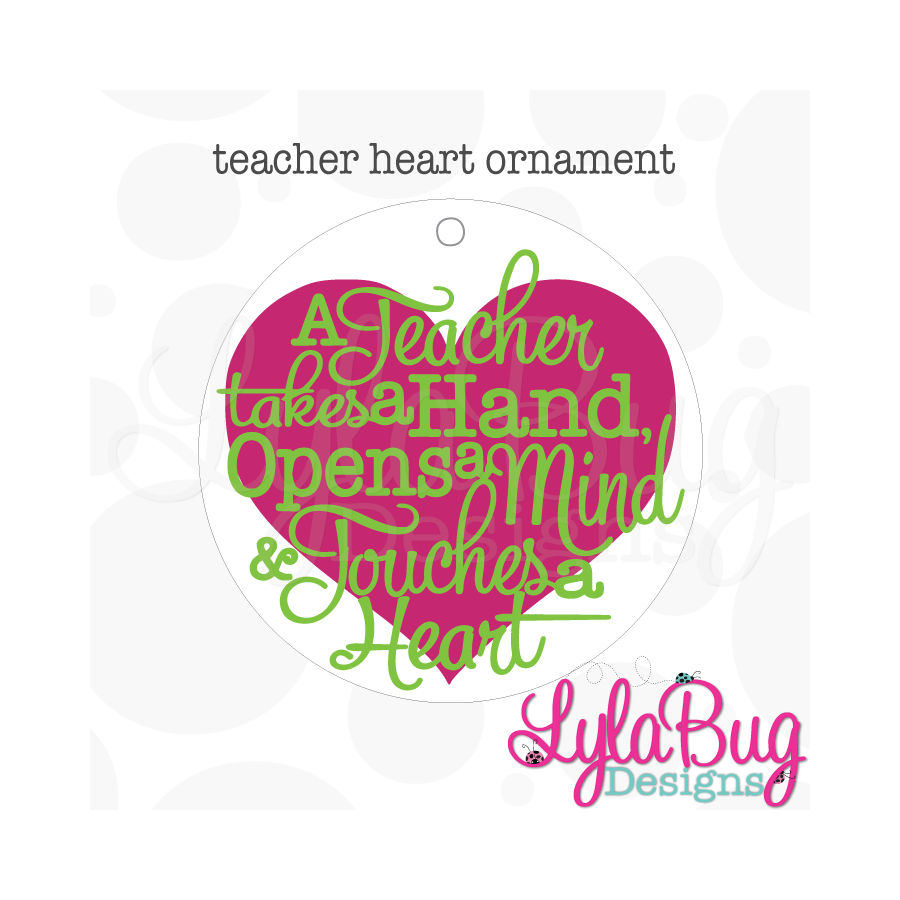 Teacher Touches a Heart Ornament
