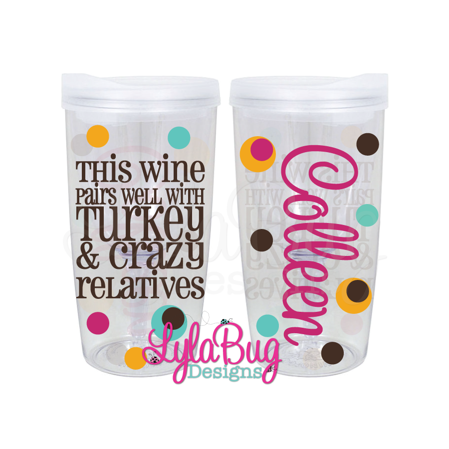 Wine Turkey Relatives Vino2Go Tumbler