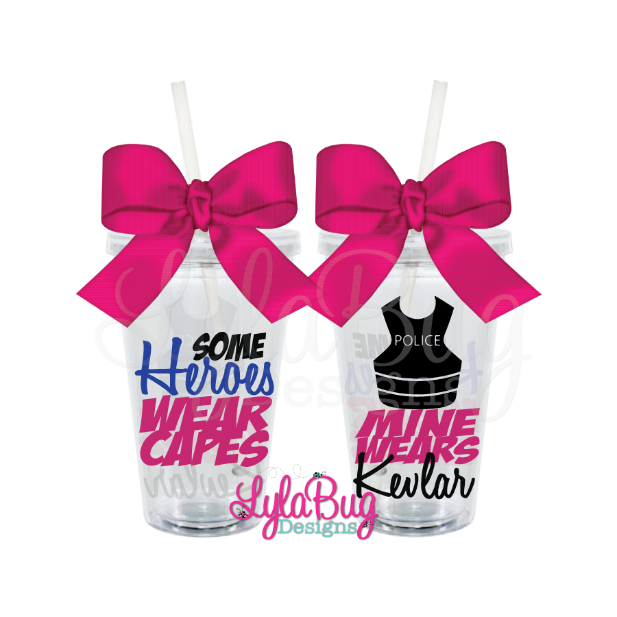 My Hero Wears Kevlar Tumbler Lylabug Designs