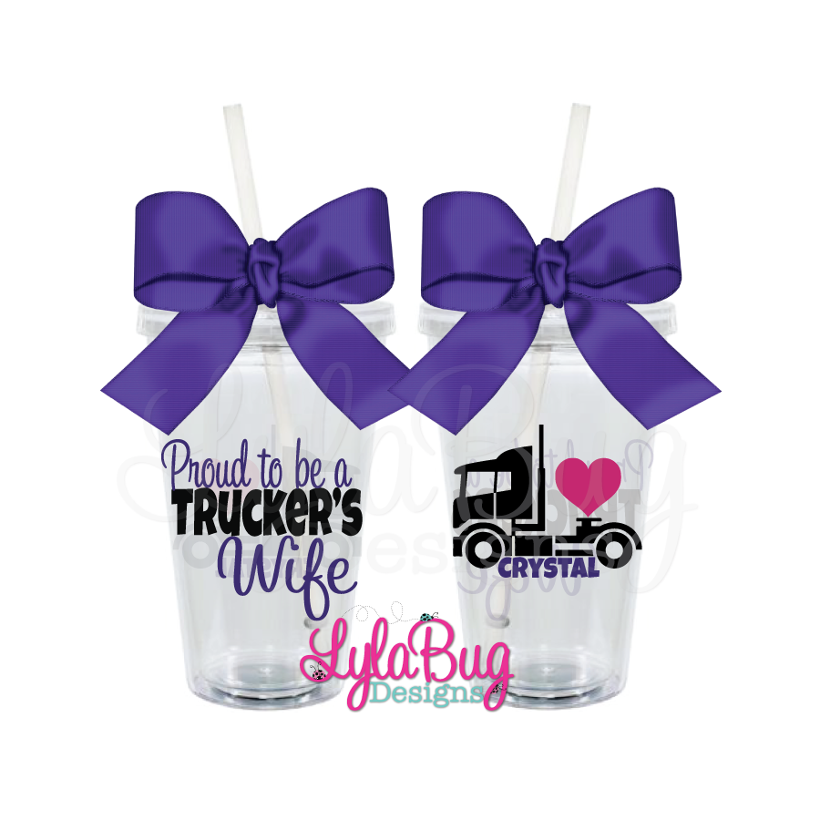 Proud To Be A Trucker's Wife Tumbler