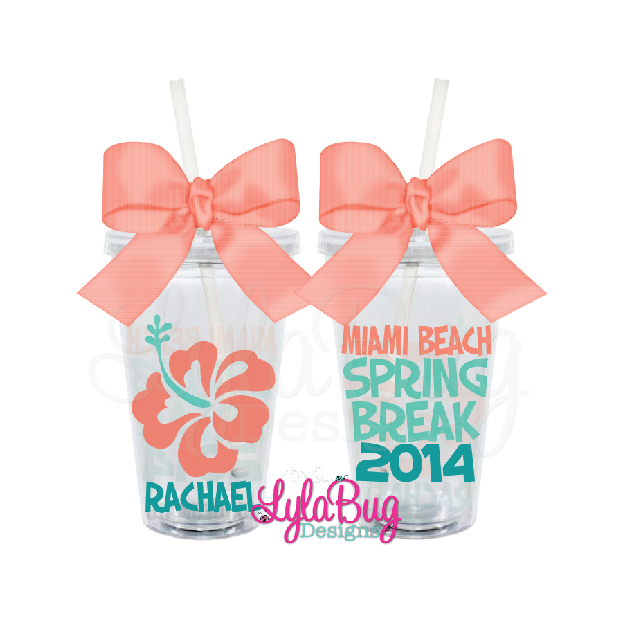 Spring Break Hibiscus Tumbler