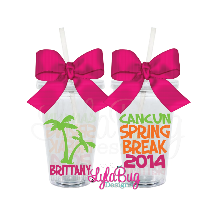 Spring Break Palm Tree Tumbler