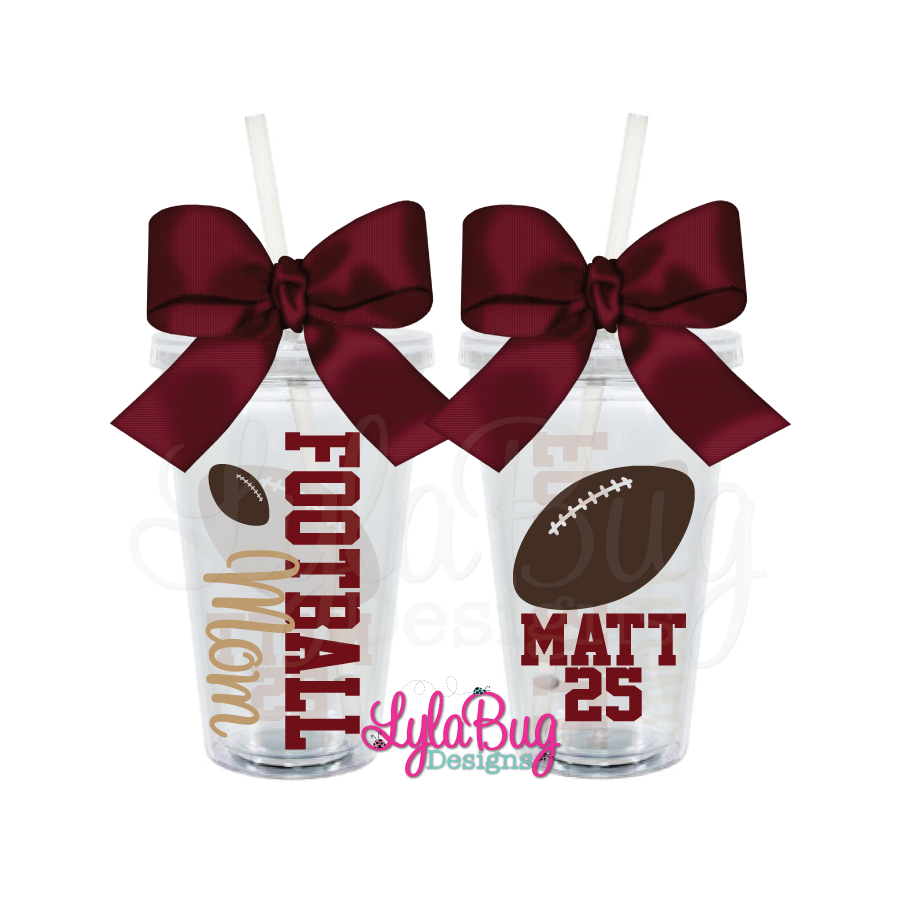Football Mom Personalized Acrylic Tumbler