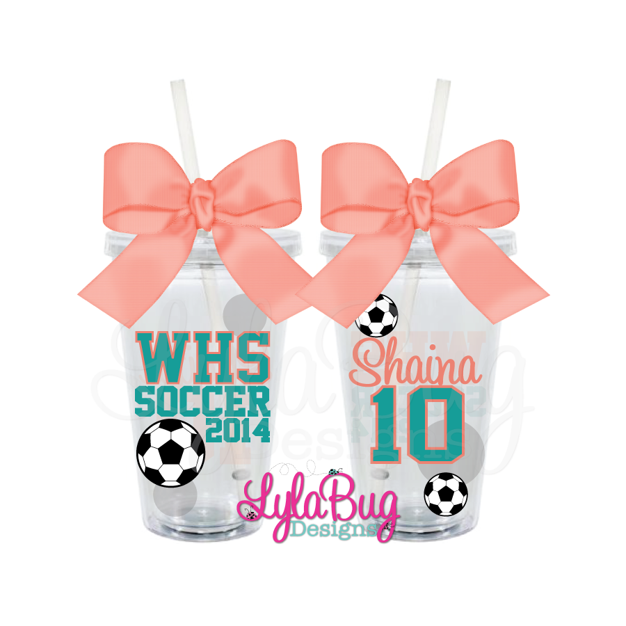 Girls Soccer Player Personalized Acrylic Tumbler