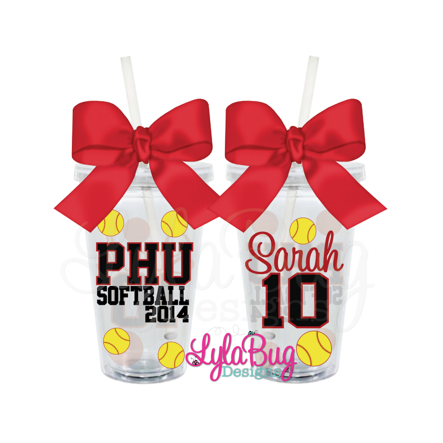 Softball Player Personalized Acrylic Tumbler