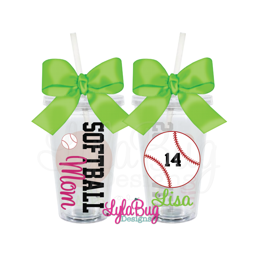 Softball Mom Acrylic Tumbler