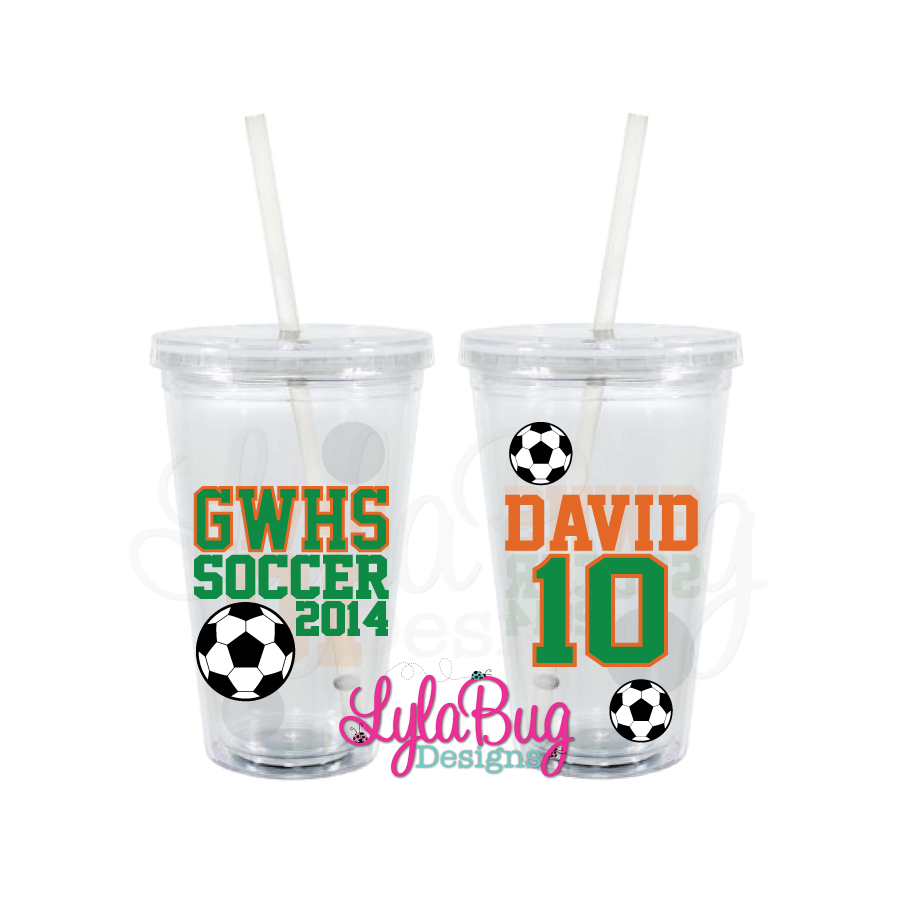 Soccer Player Personalized Acrylic Tumbler