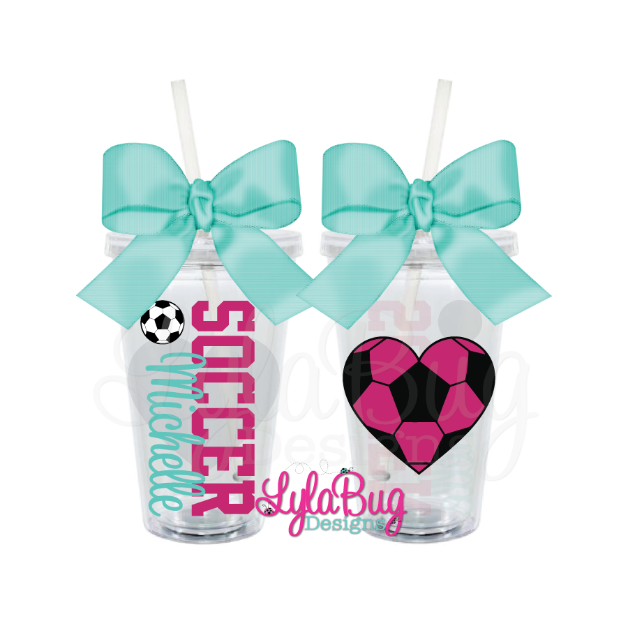 Soccer Heart Personalized Acrylic Tumbler