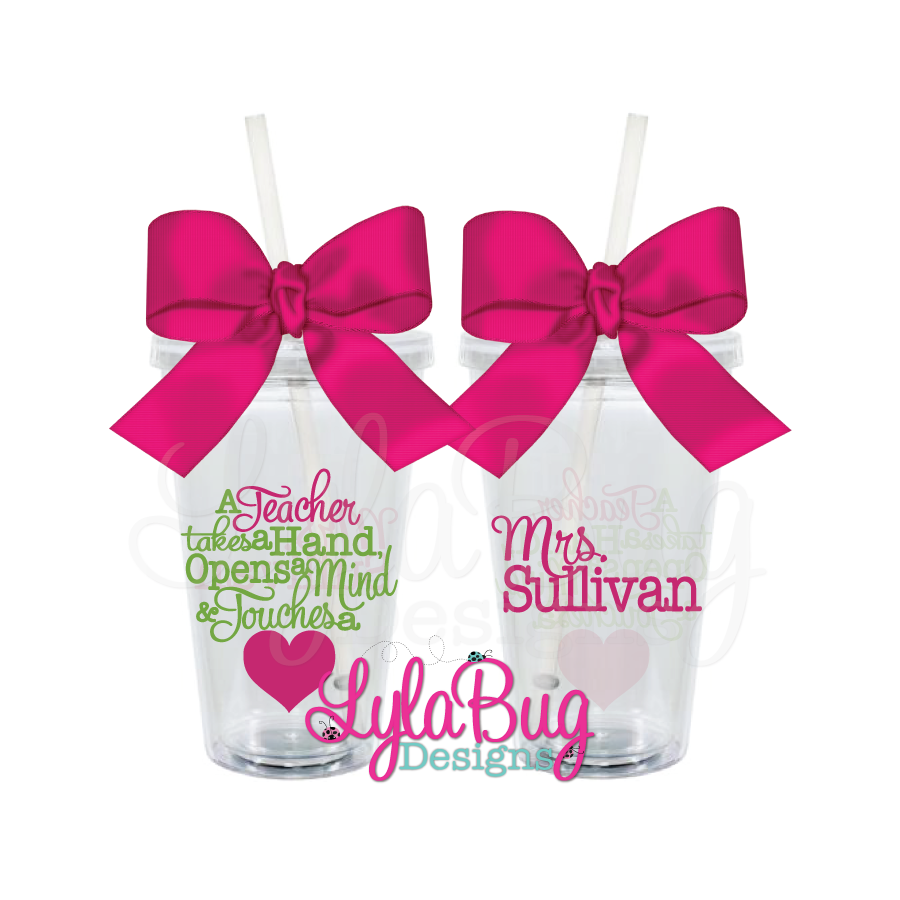 Teacher Touches a Heart Tumbler