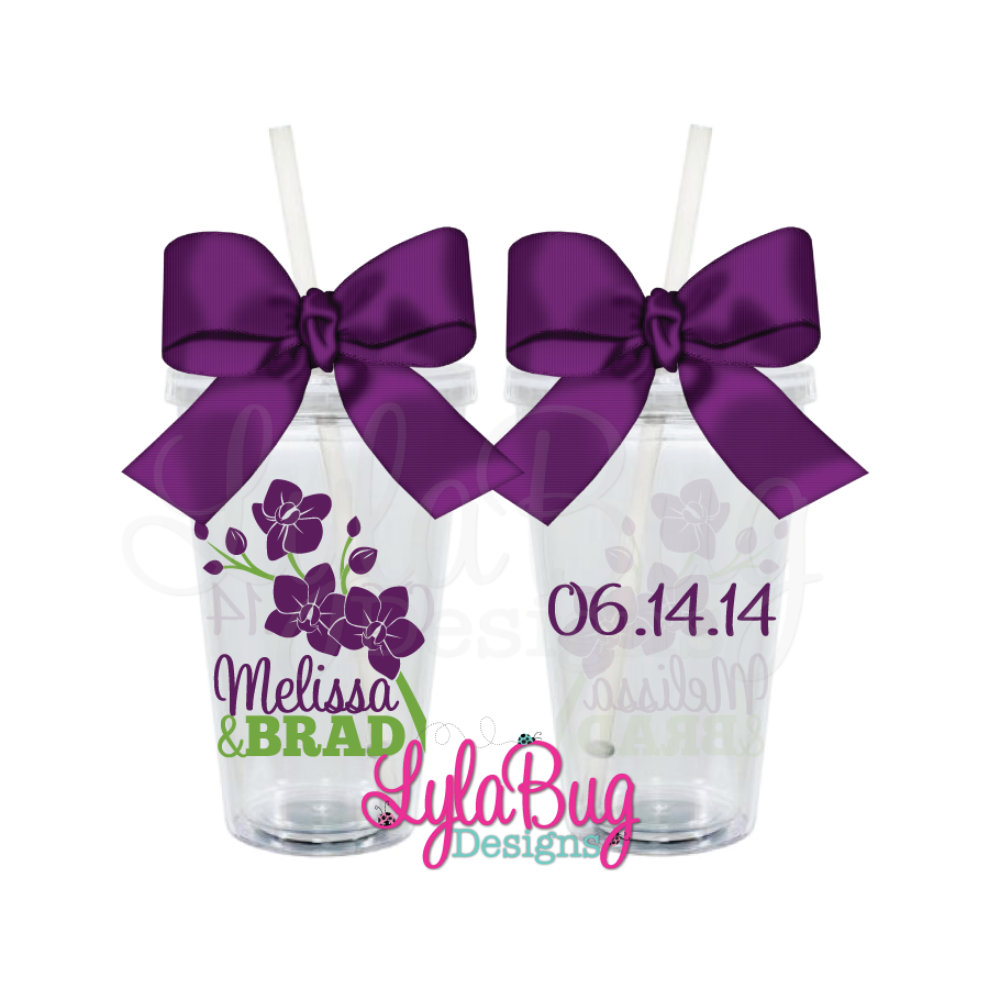 Orchid Branch Wedding Tumbler