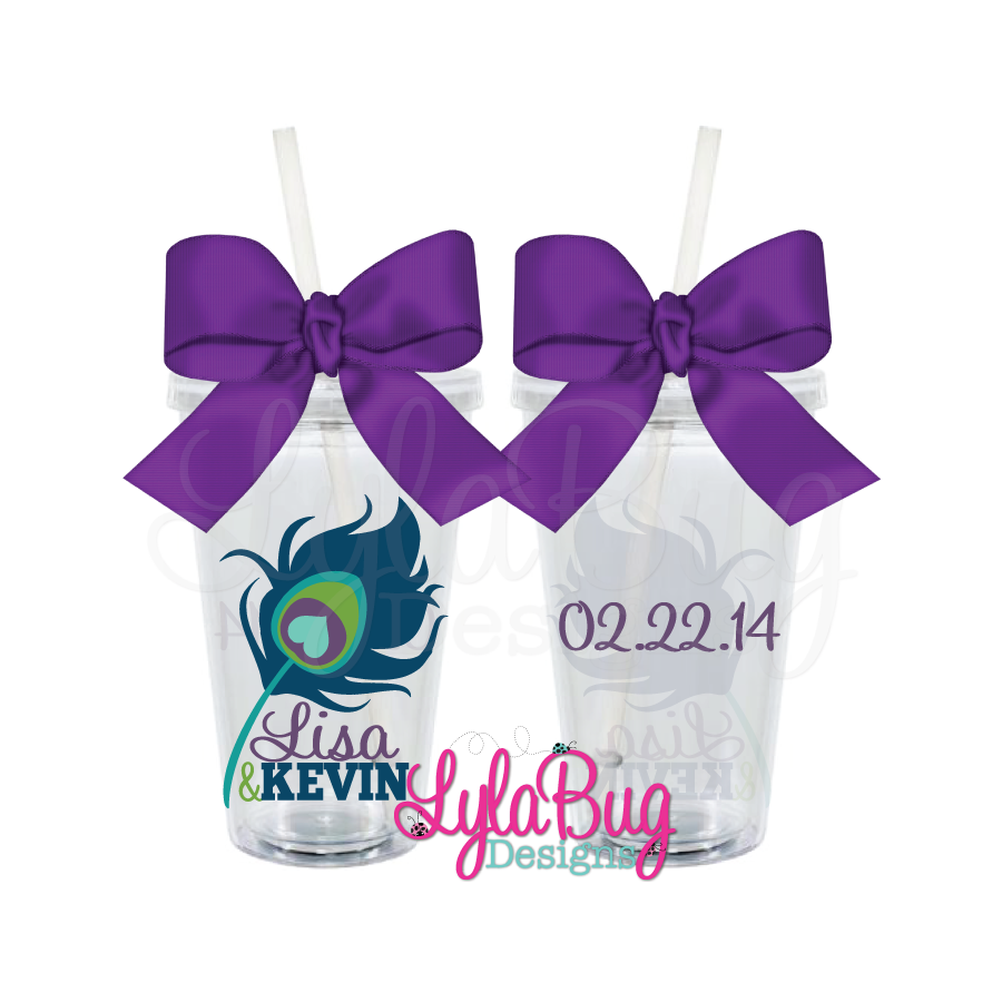 Peacock Wedding Tumbler