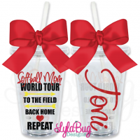 Softball Mom World Tour Personalized Tumbler