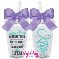 Swim Mom World Tour Personalized Tumbler