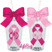 Ribbon Monogram Acrylic Tumbler
