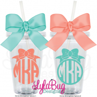 Bow Monogram Tumbler