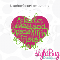 Teacher Touches a Heart Ornament