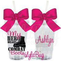My Hero Wears Combat Boots Tumbler