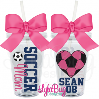 Soccer Mom Heart Personalized Acrylic Tumbler